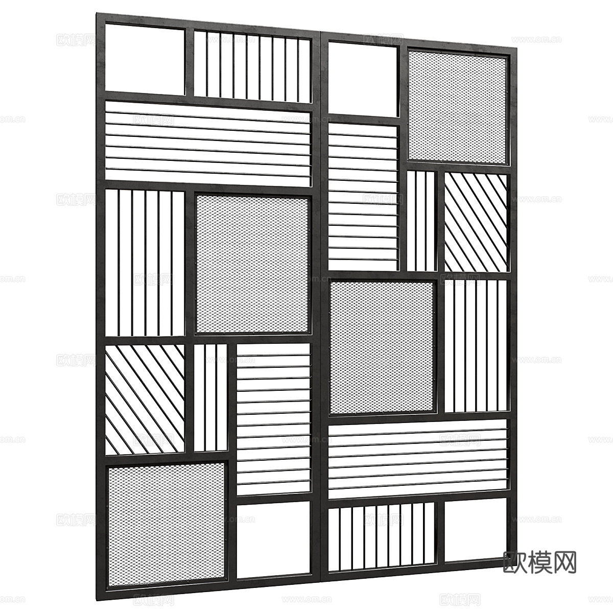 新中式隔断3d模型