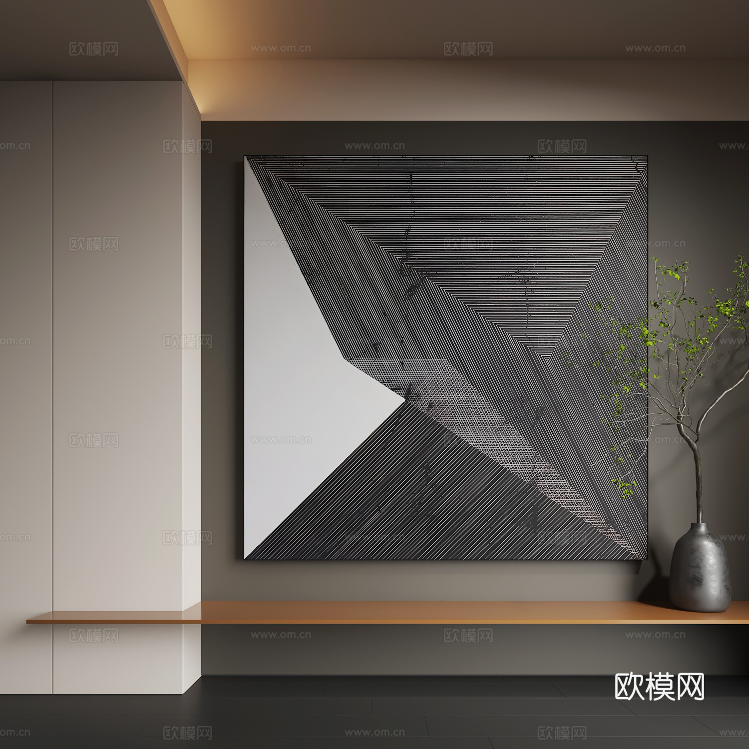 现代挂画 现代装饰画 抽象画 客厅挂画3d模型