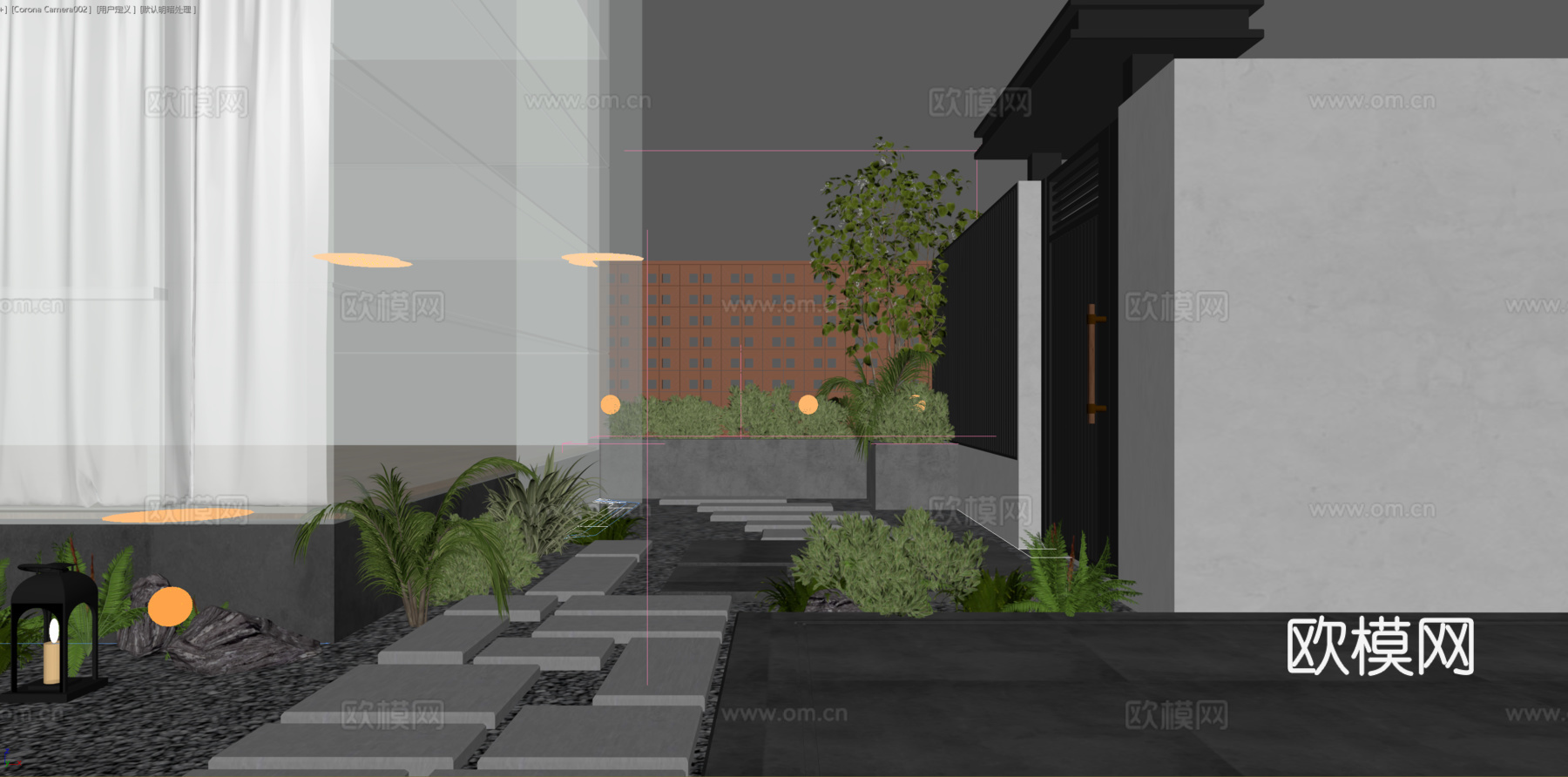 别墅庭院3d模型