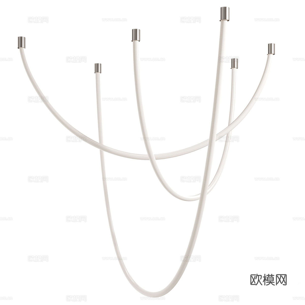 现代意式极简线性吊灯3d模型