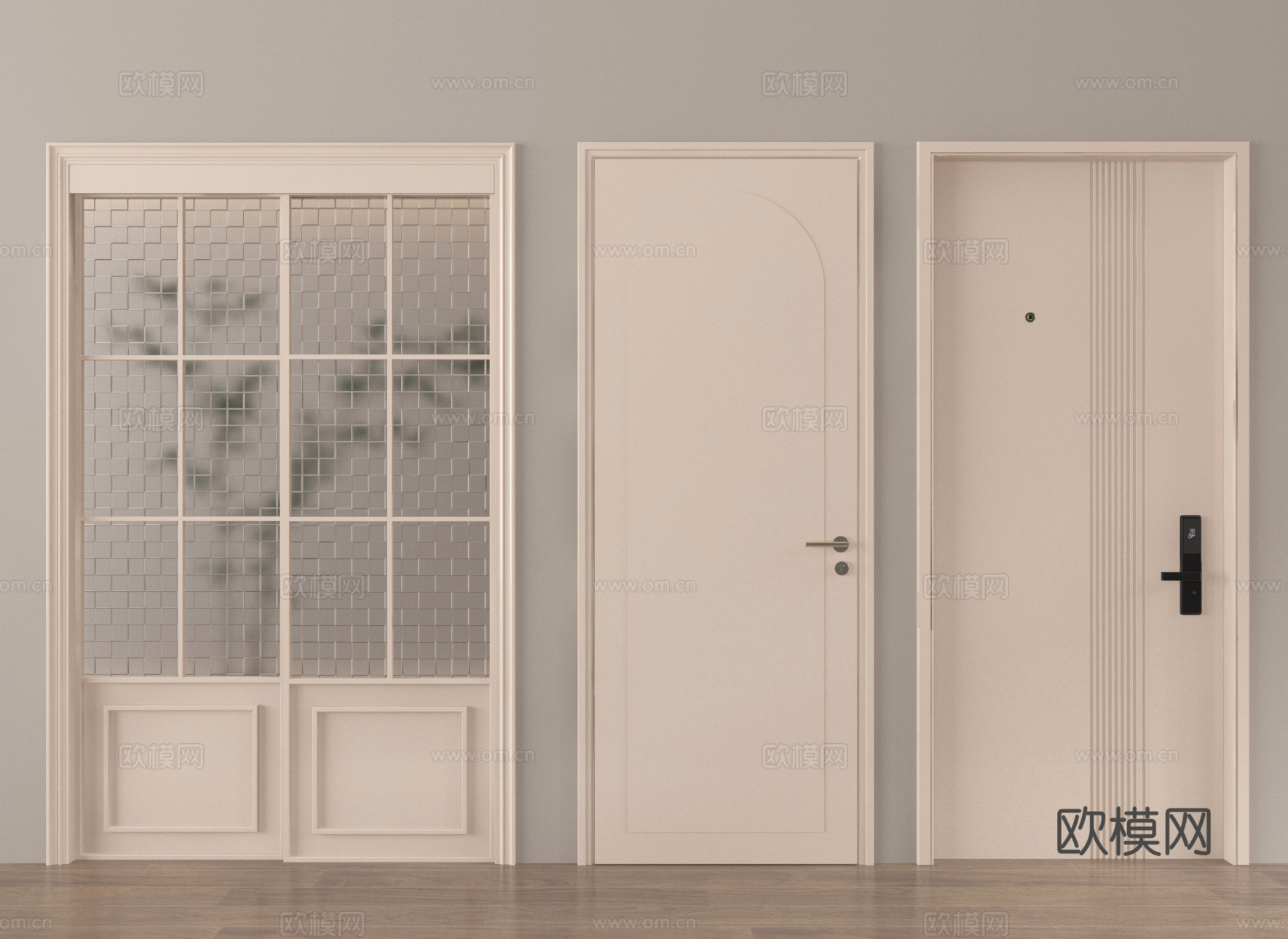 单开门 双开门 厨卫门 阳台门 卧室门su模型