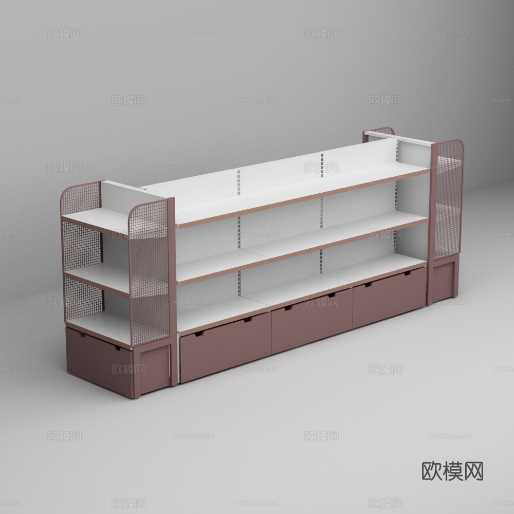超市便利店中岛货架3d模型
