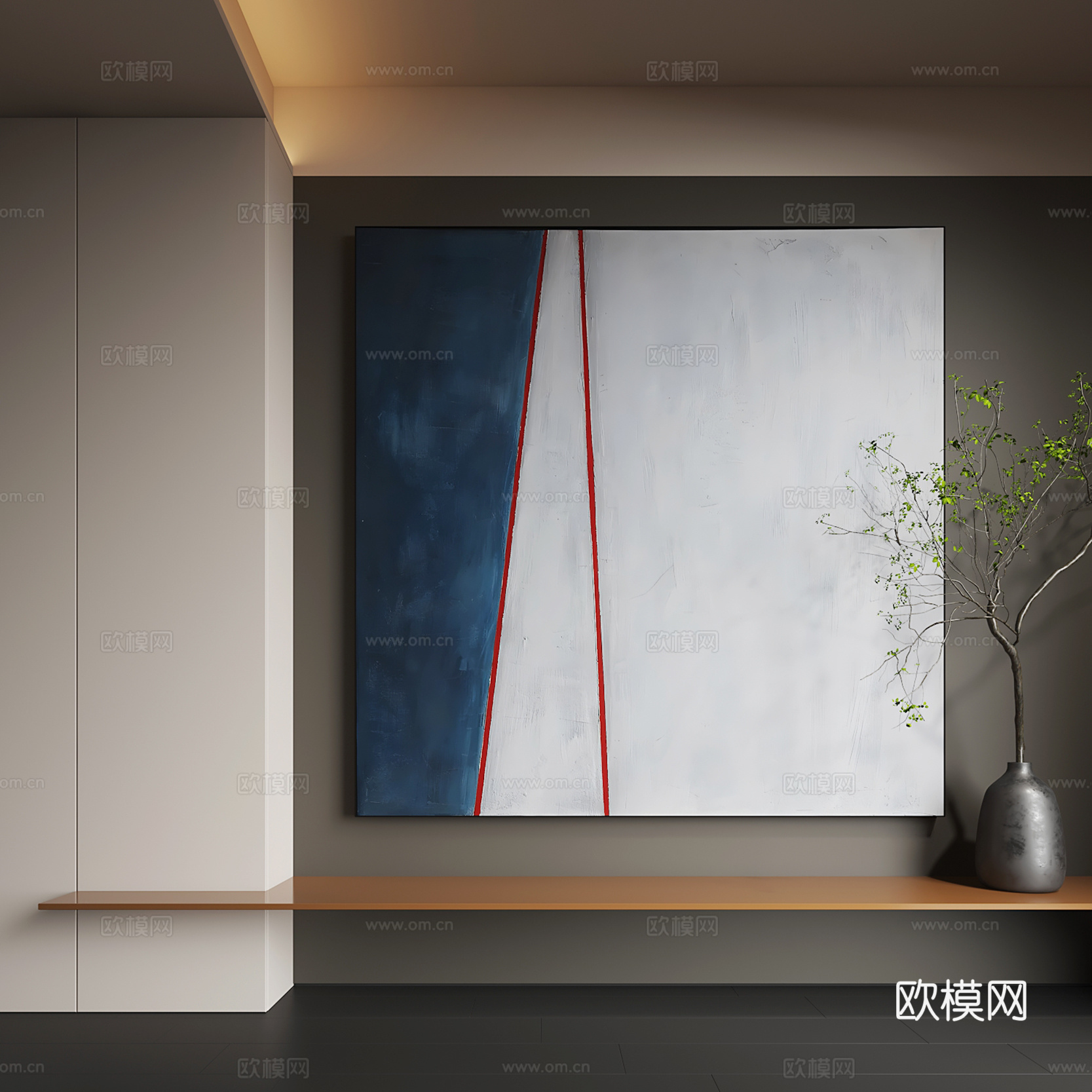 现代挂画 现代装饰画 抽象画 客厅挂画3d模型