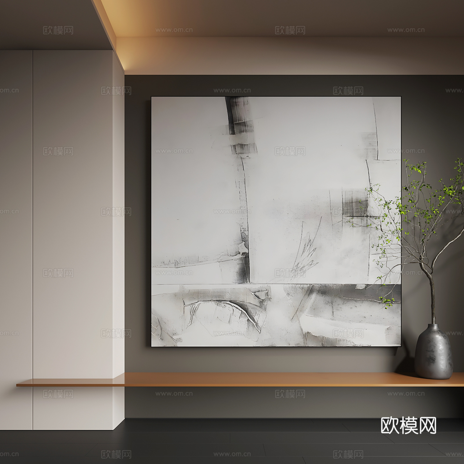 现代挂画 现代装饰画 抽象画 客厅挂画3d模型