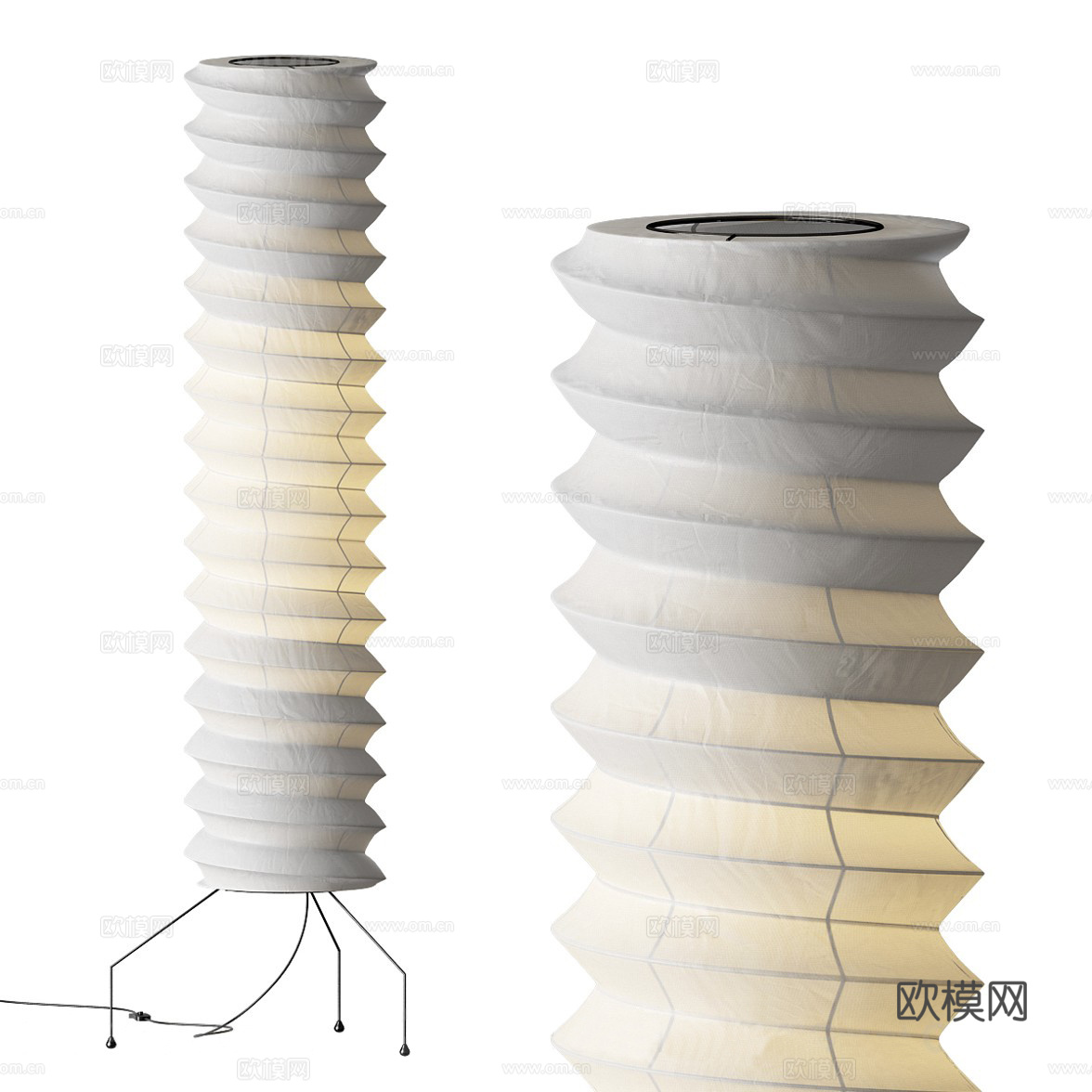 新中式侘寂羊皮纸落地灯3d模型