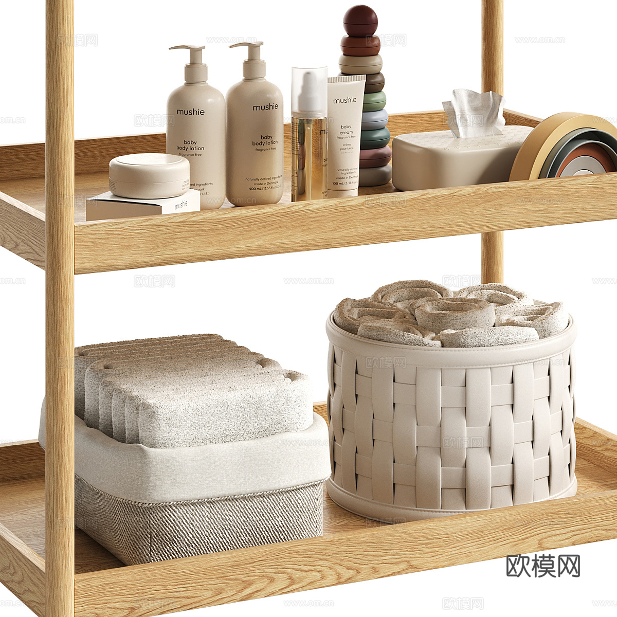 原木风 尿布台3d模型