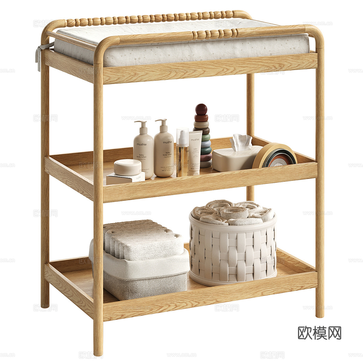 原木风 尿布台3d模型