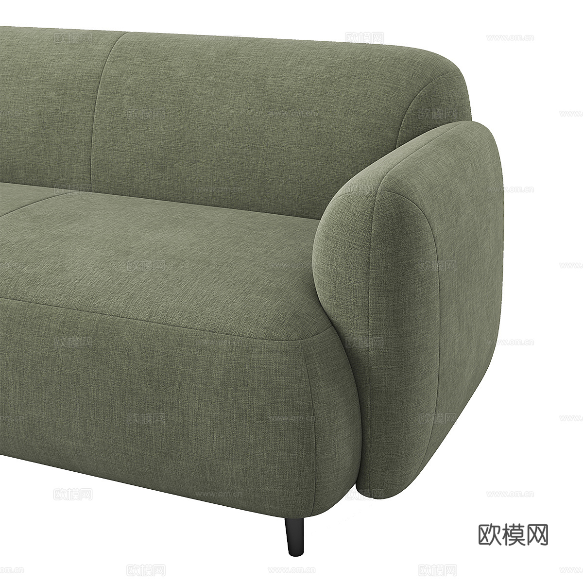 现代奶油风布艺双人沙发3d模型