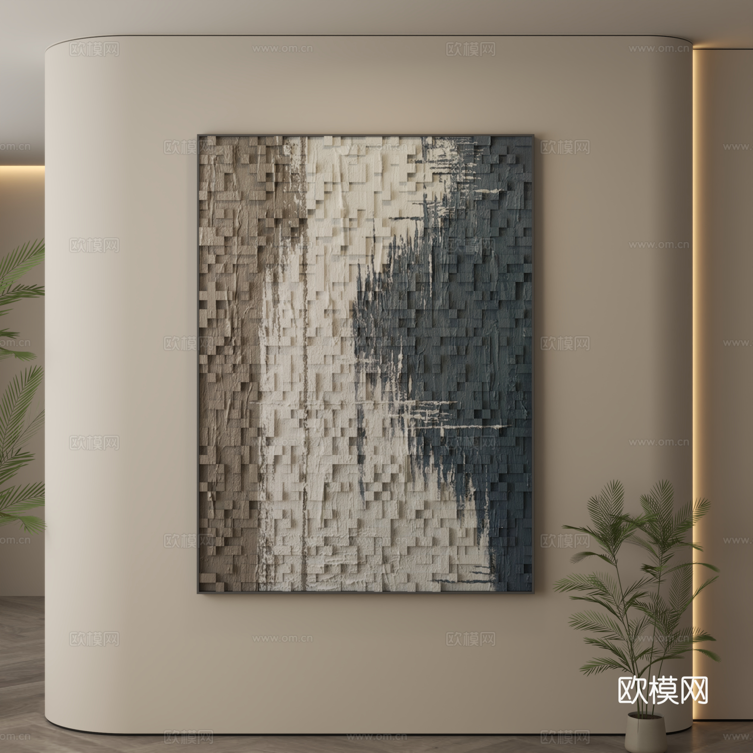现代装饰画 装饰画 现代挂画 挂画 简约挂画su模型