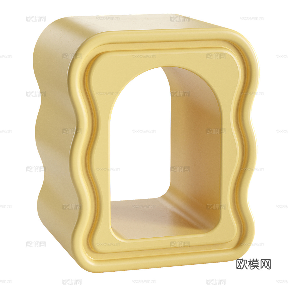 现代奶油风 Kawaii 床头柜3d模型