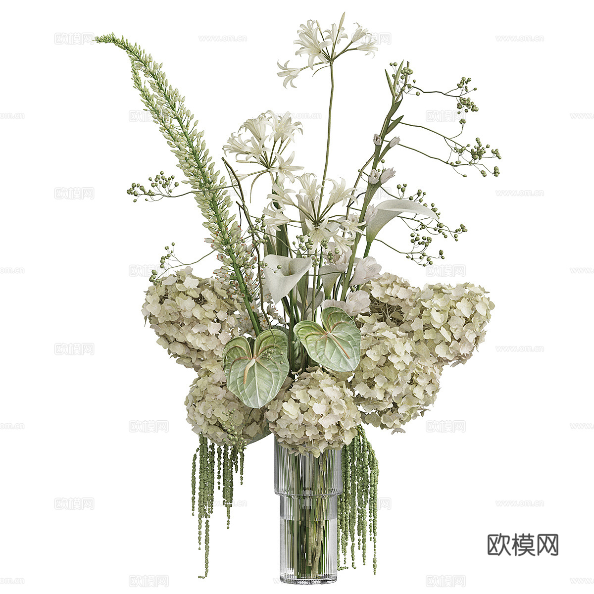 现代花瓶花艺 插花3d模型