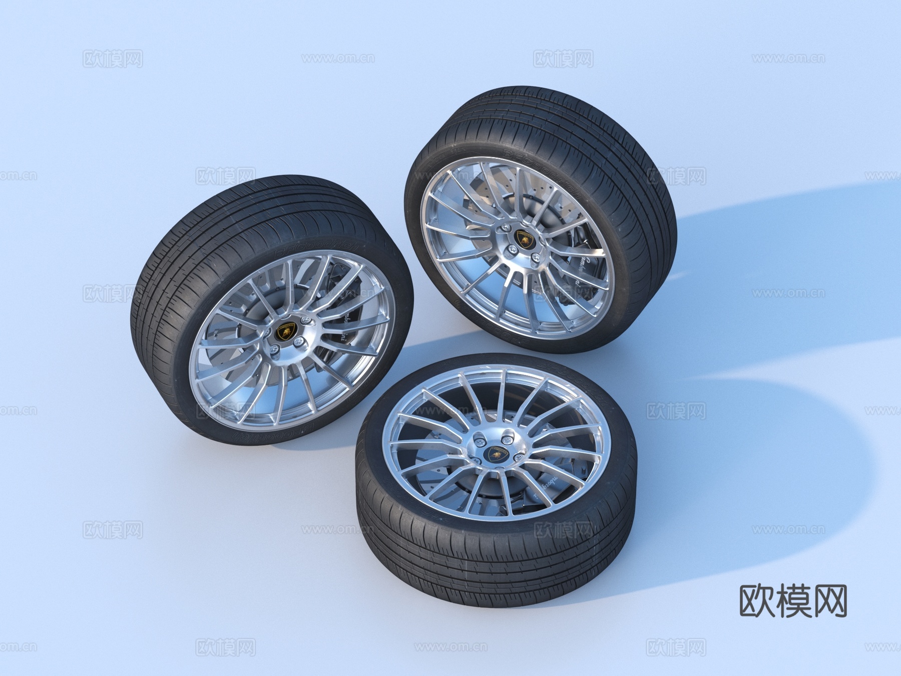 轮胎 兰博基尼汽车车轮 车胎3d模型
