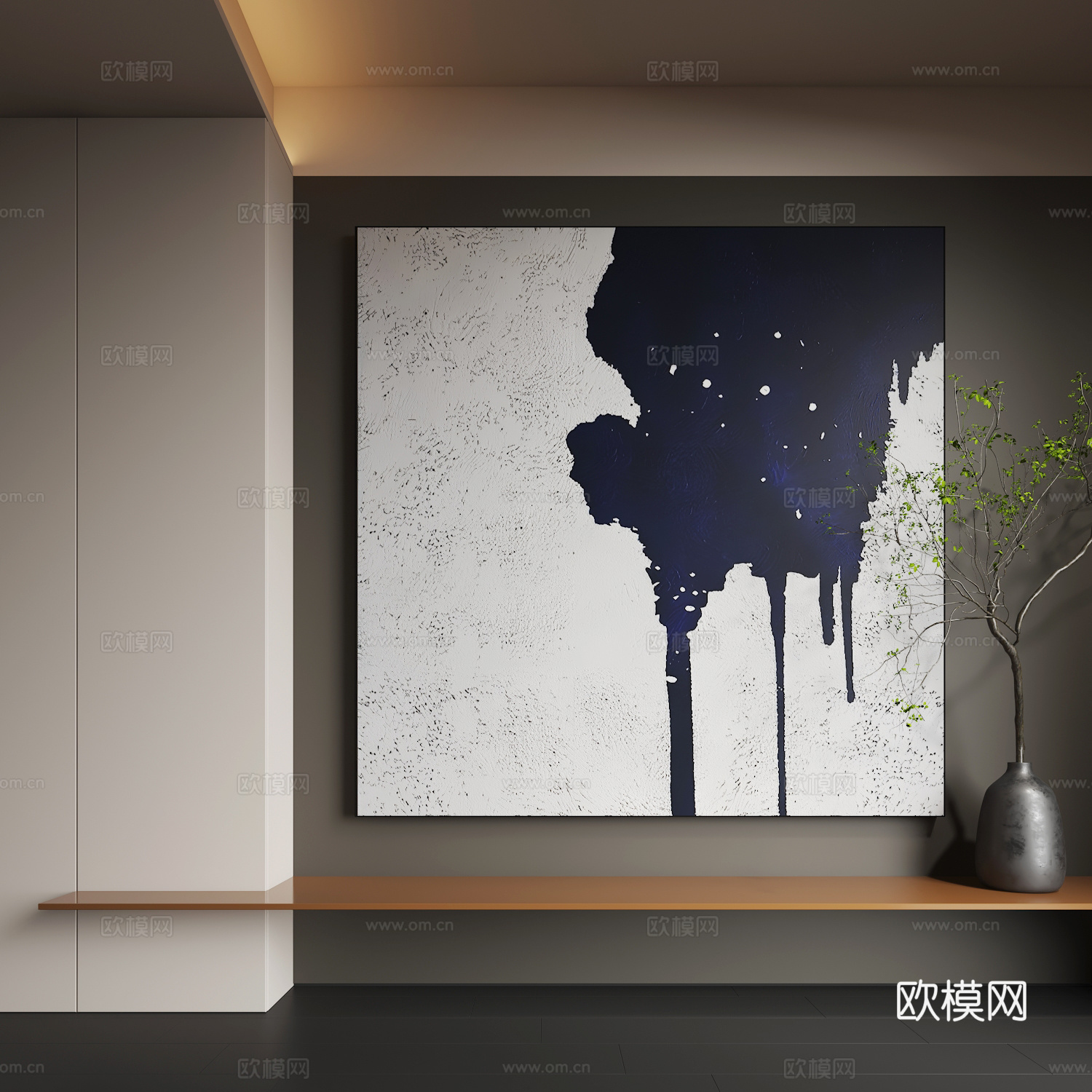 现代挂画 现代装饰画 抽象画 客厅挂画3d模型