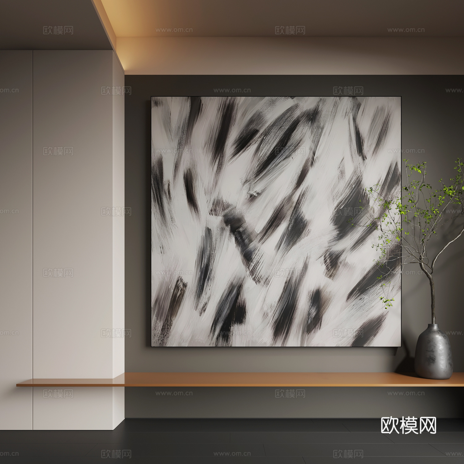 现代挂画 现代装饰画 抽象画 客厅挂画3d模型