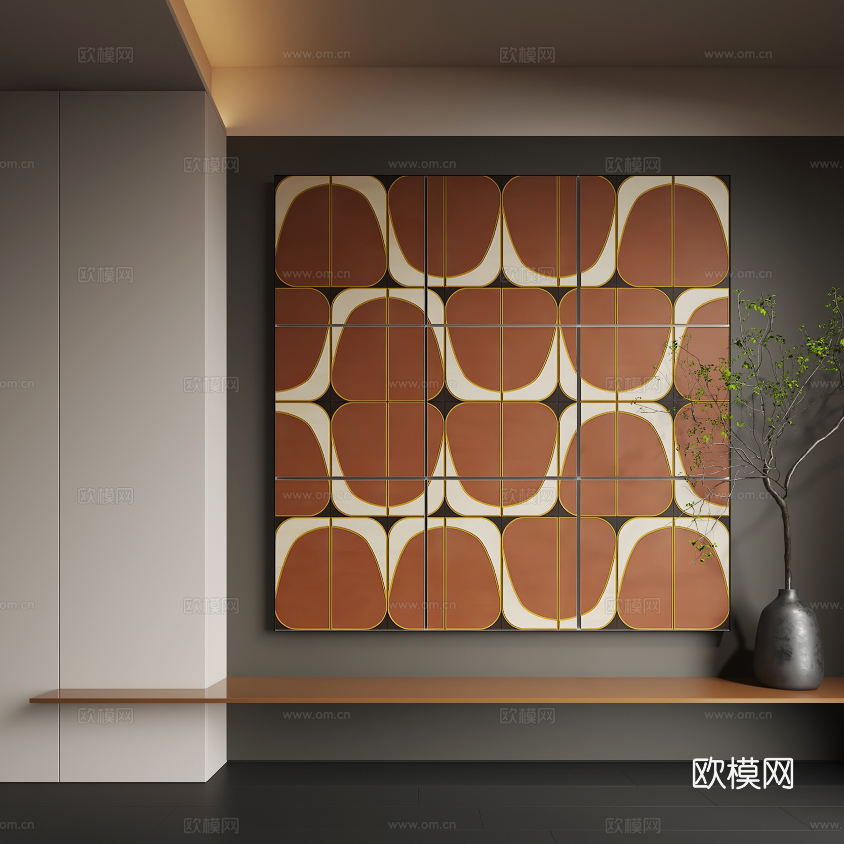 现代挂画 现代装饰画 抽象画 客厅挂画3d模型