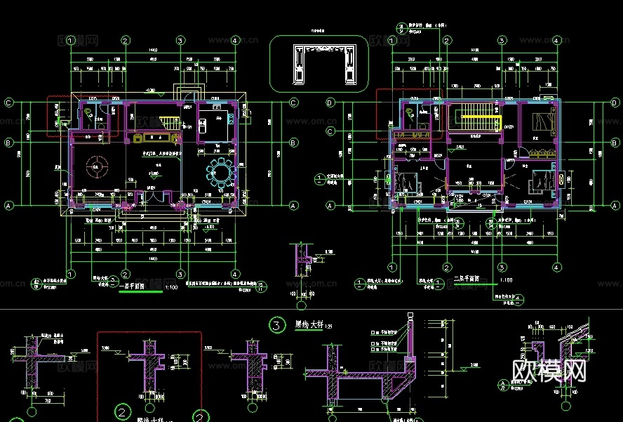 17套新中式建筑自建房别墅设计资料大全cad施工图