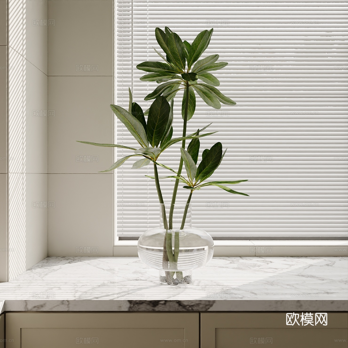 现代花卉盆栽 装饰绿植 绿植摆件3d模型