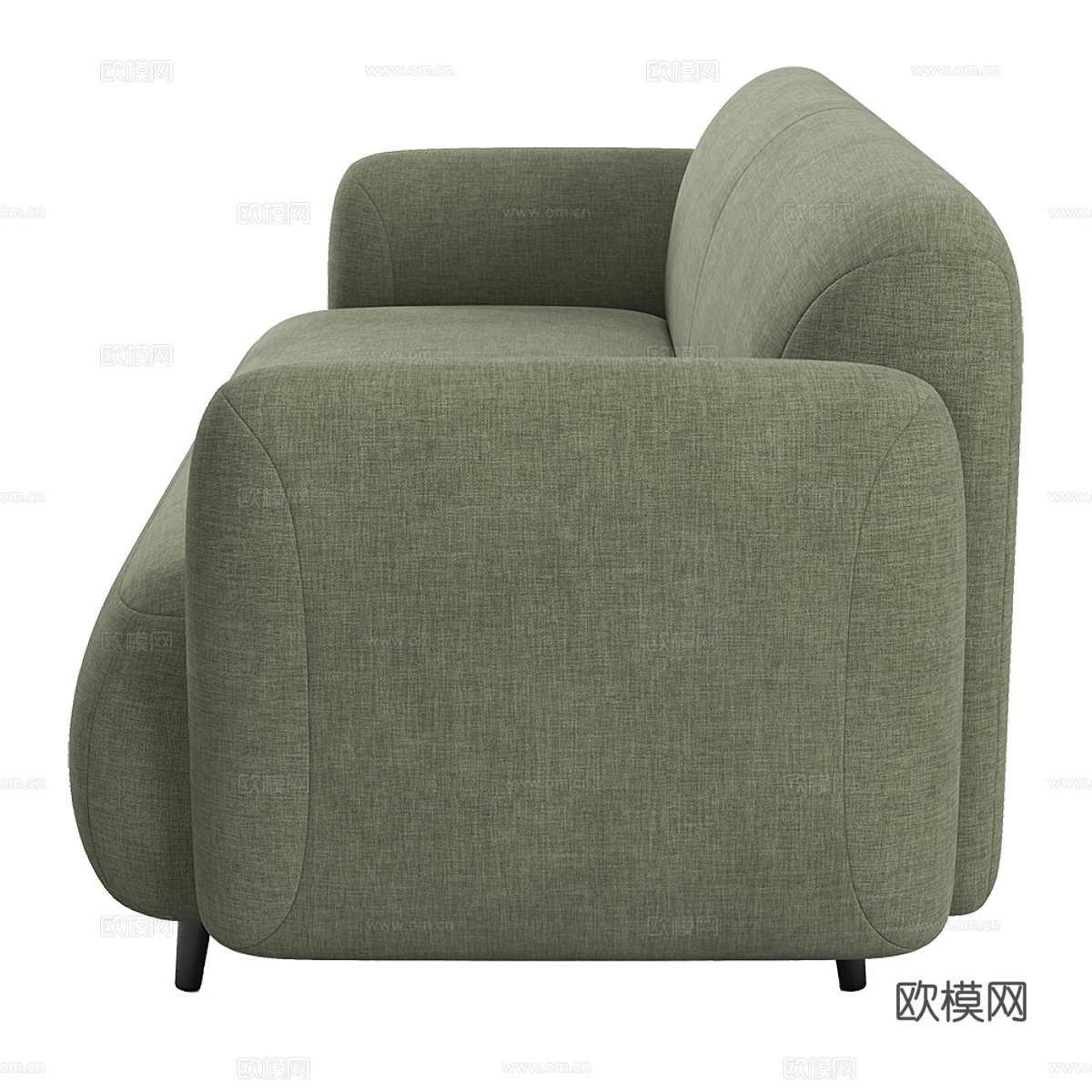 现代奶油风布艺双人沙发3d模型