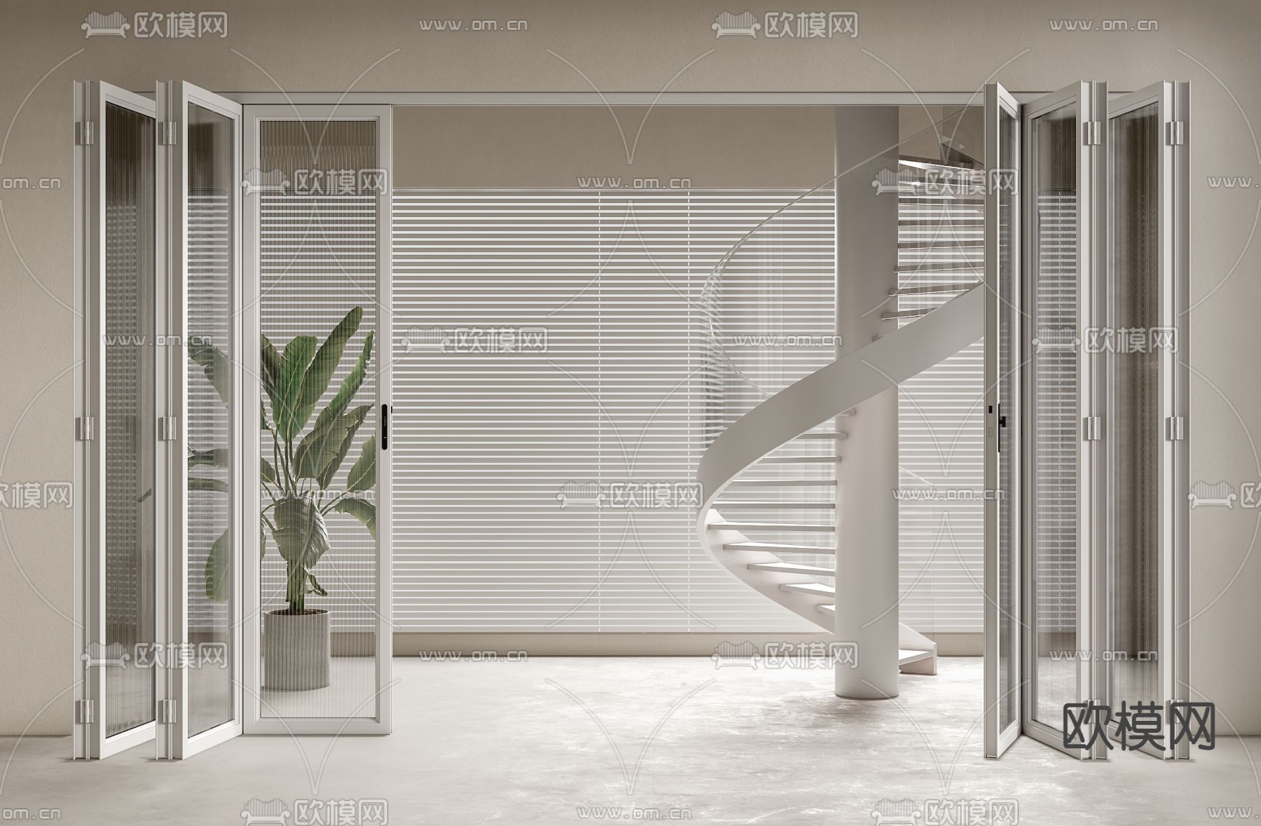 旋转楼梯3d模型下载