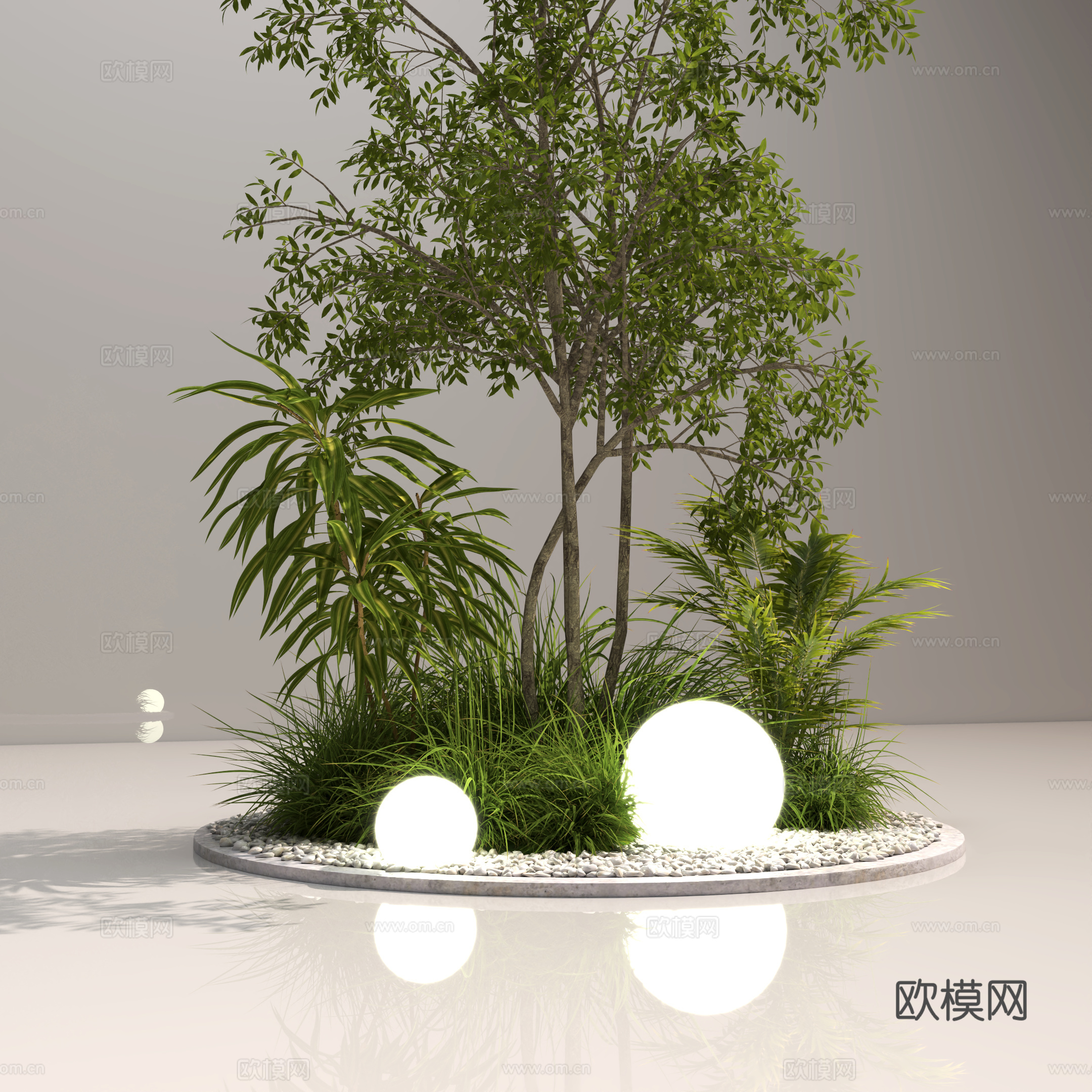 庭院景观小景 展厅景观小景 绿植景观小景 盆栽盆景 绿植3d模型