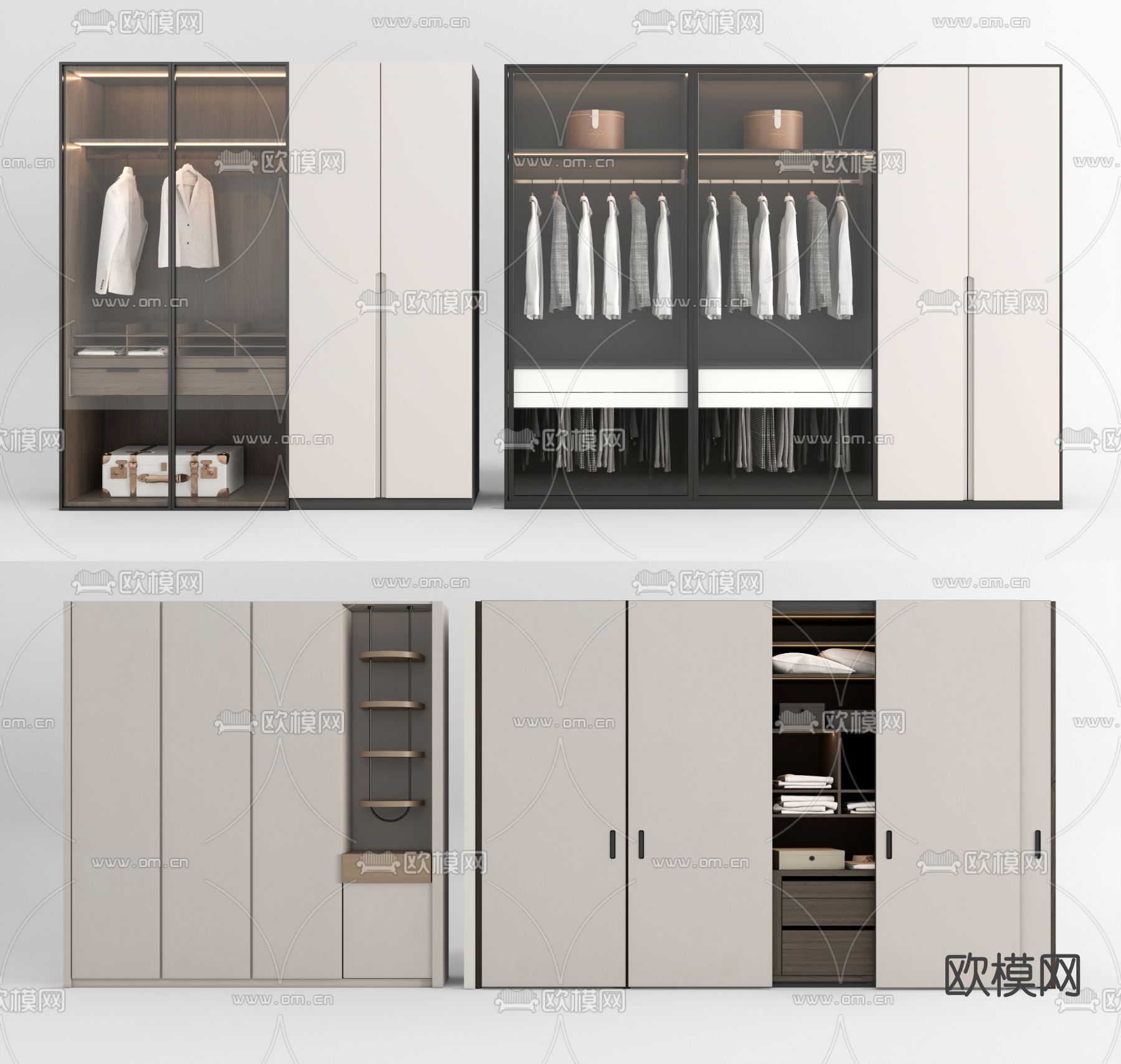 现代衣柜su模型
