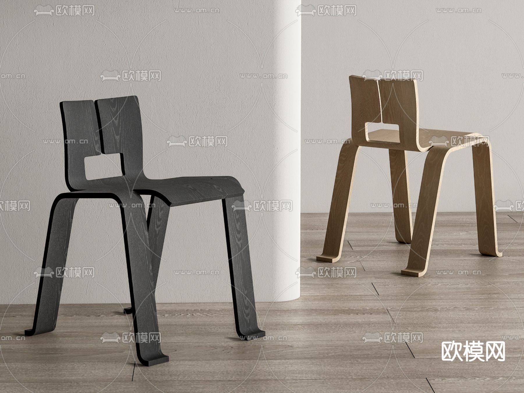现代椅子 餐椅su模型