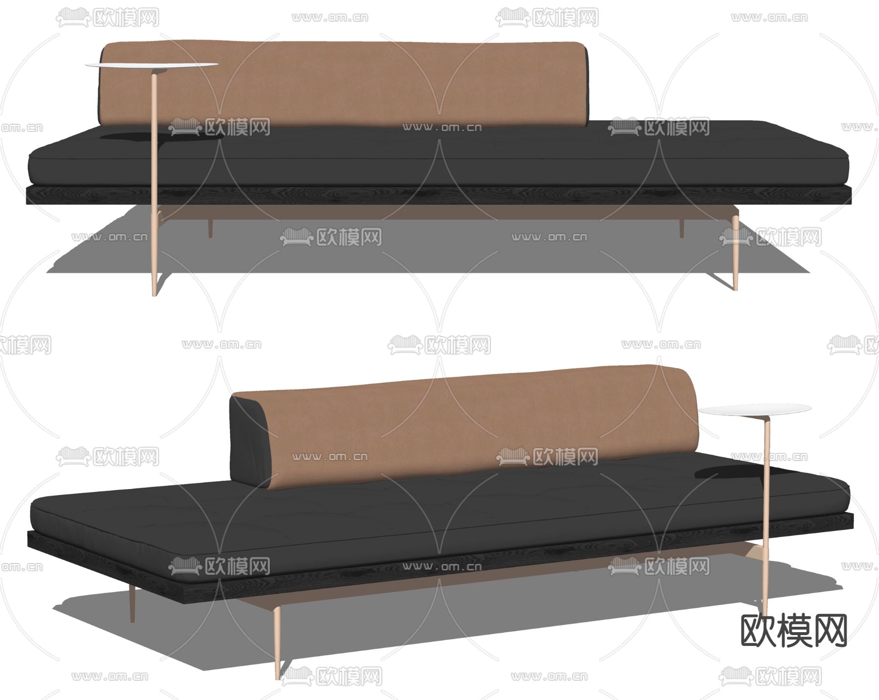 Neri&Hu现代贵妃椅贵妃榻su模型下载（渲染图2）