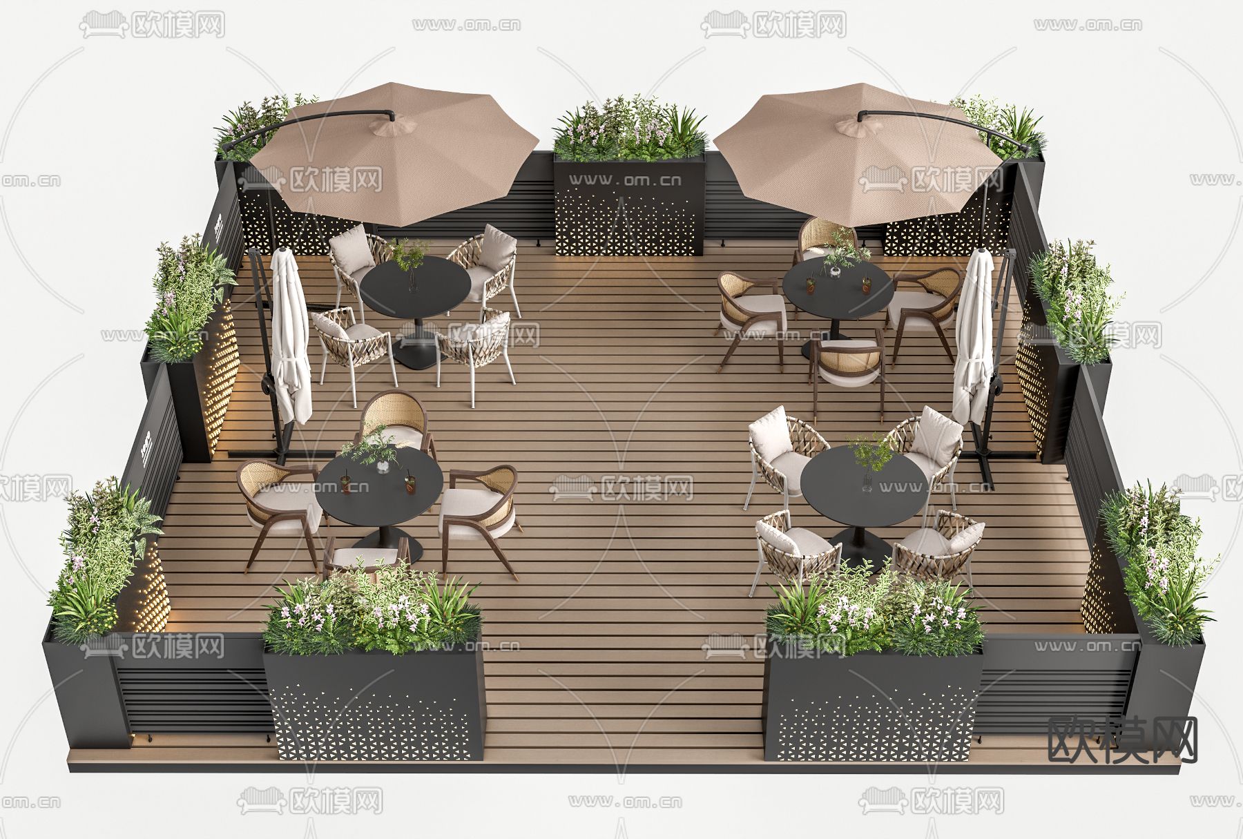 户外桌椅 咖啡桌椅3d模型