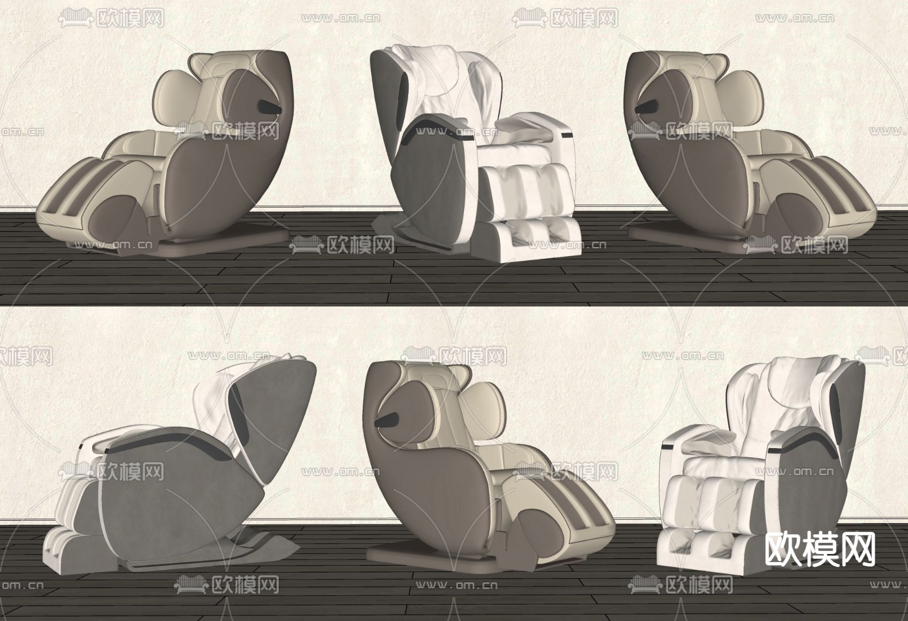 现代按摩椅su模型下载（渲染图2）