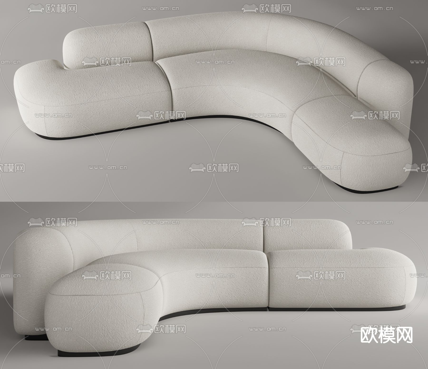 Moroso 弧形沙发su模型