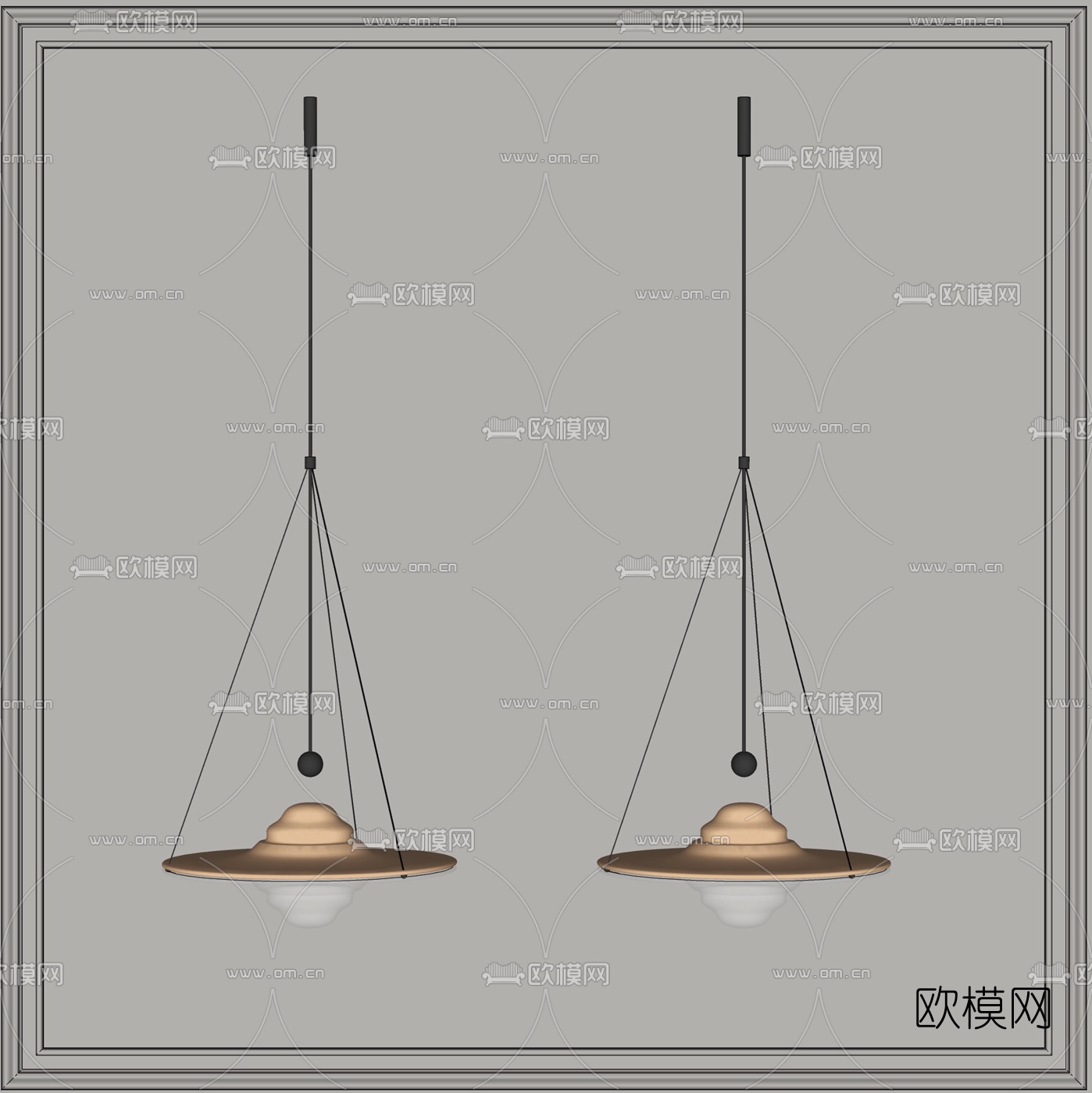 现代轻奢吊灯su模型