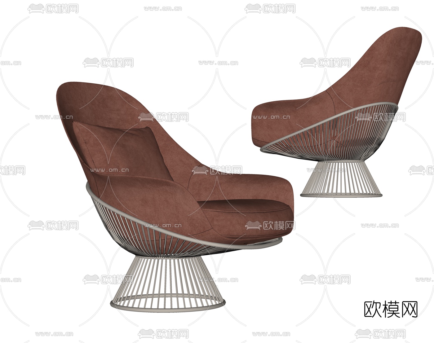 现代布艺休闲椅su模型