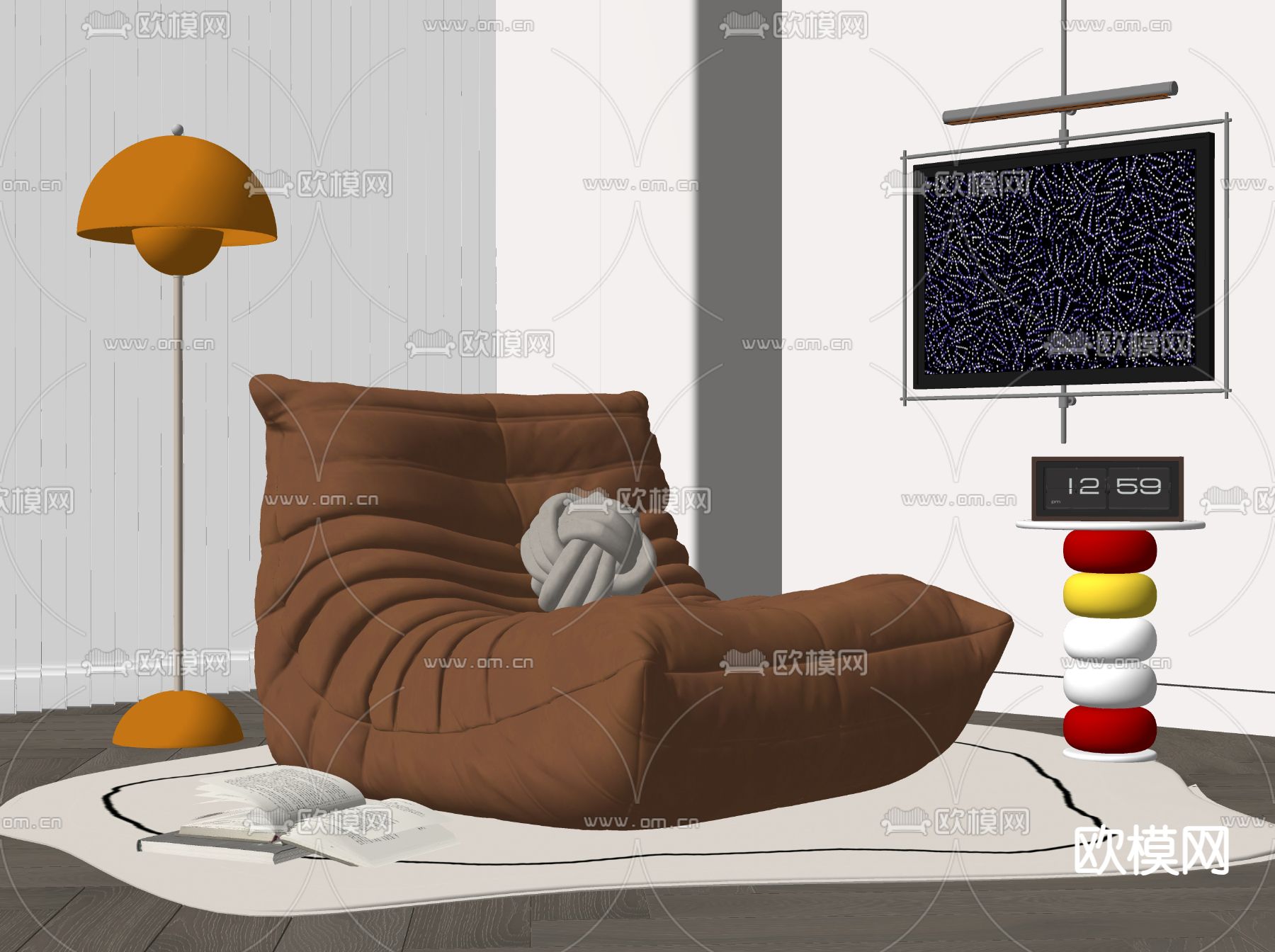 懒人沙发 毛毛虫沙发su模型