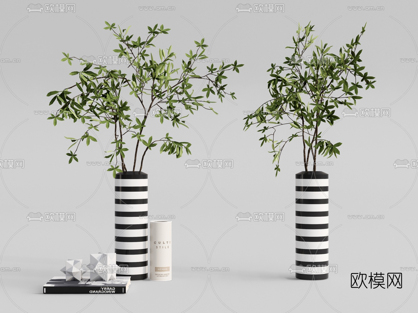 现代花瓶摆件su模型