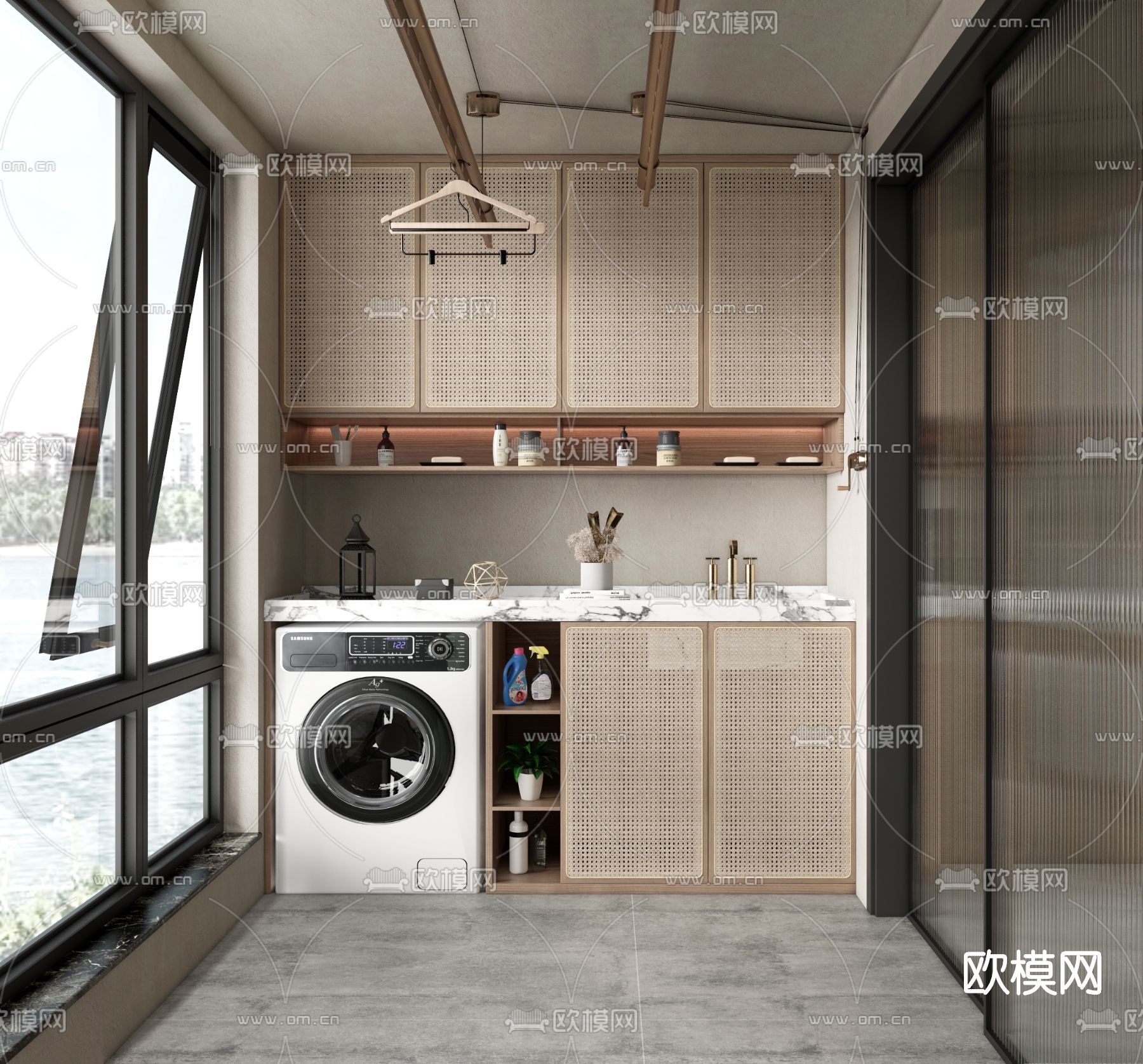 侘寂风阳台su模型下载（渲染图1）