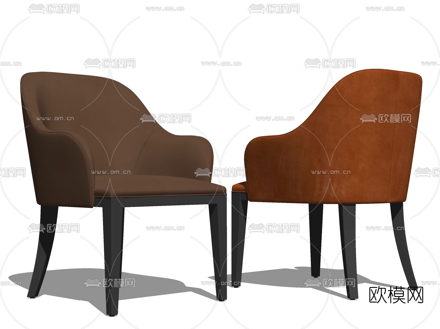 现代皮革单椅su模型下载（渲染图2）
