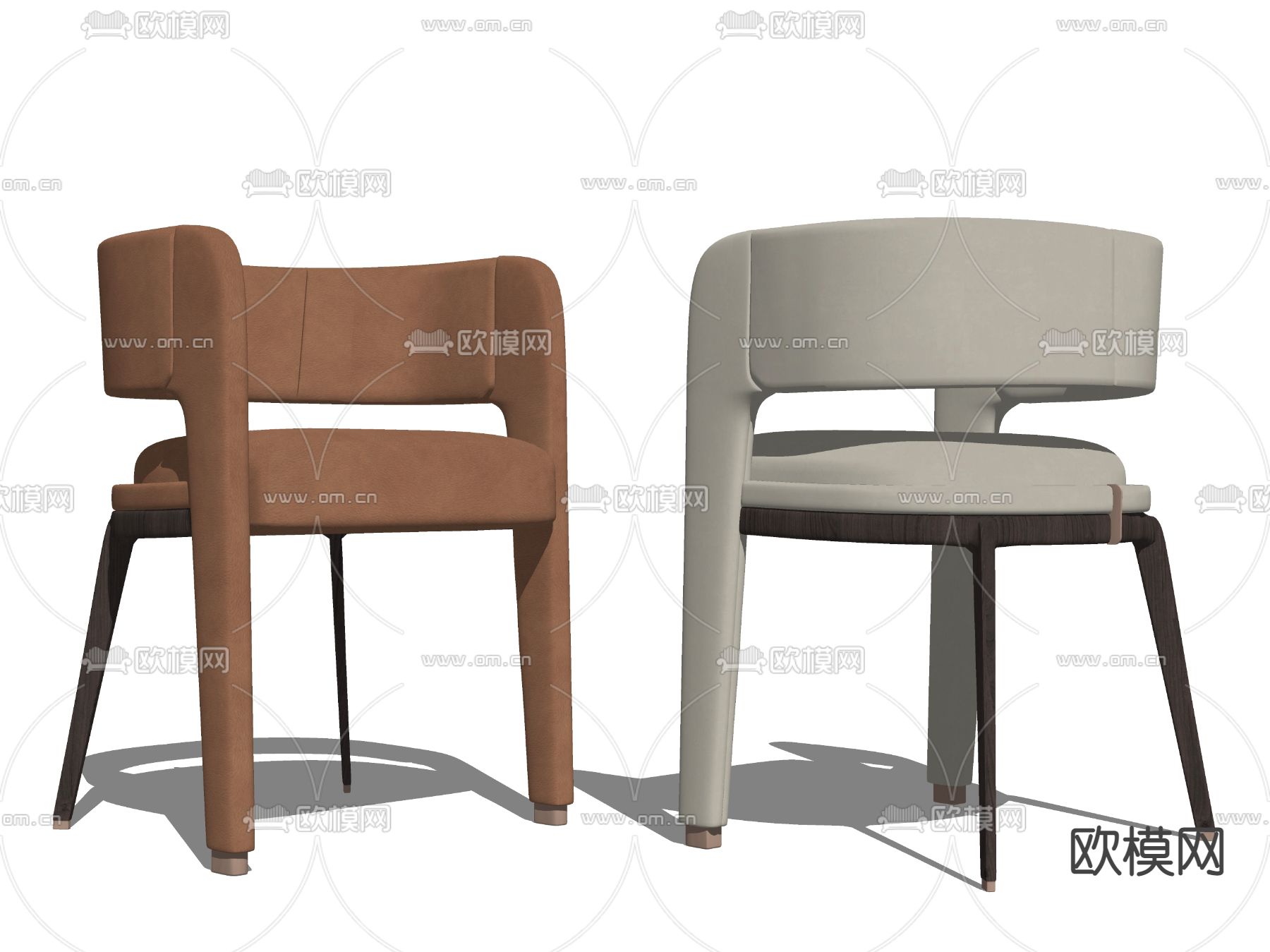 现代皮革餐椅su模型