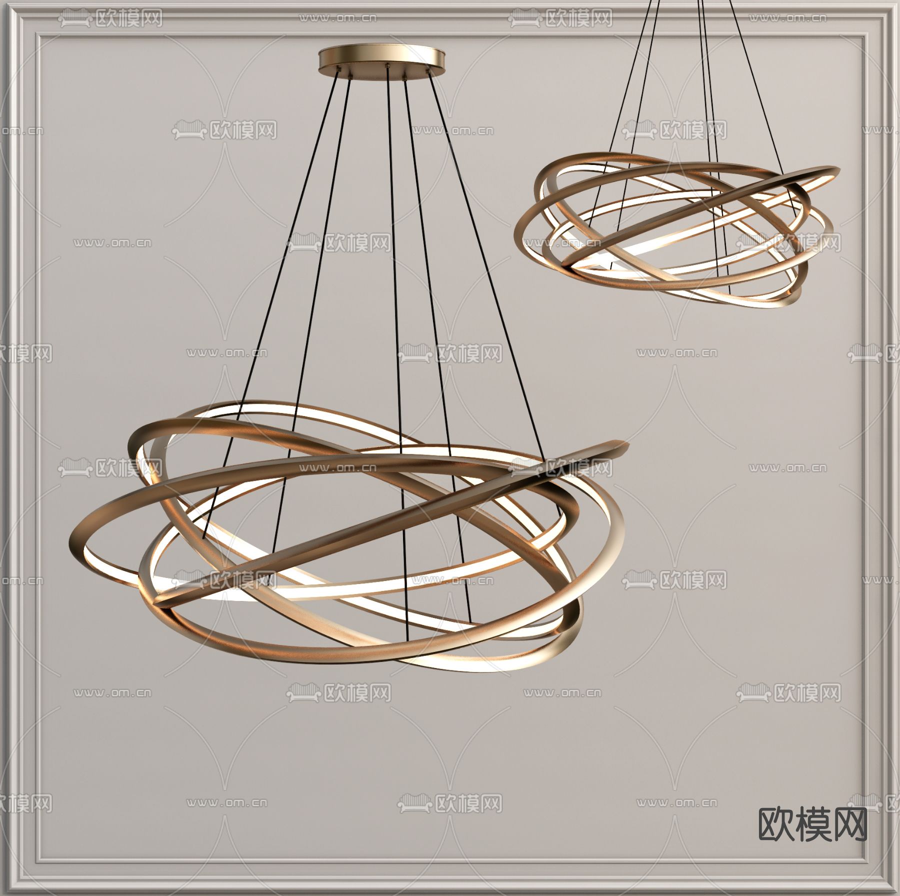 现代艺术吊灯su模型