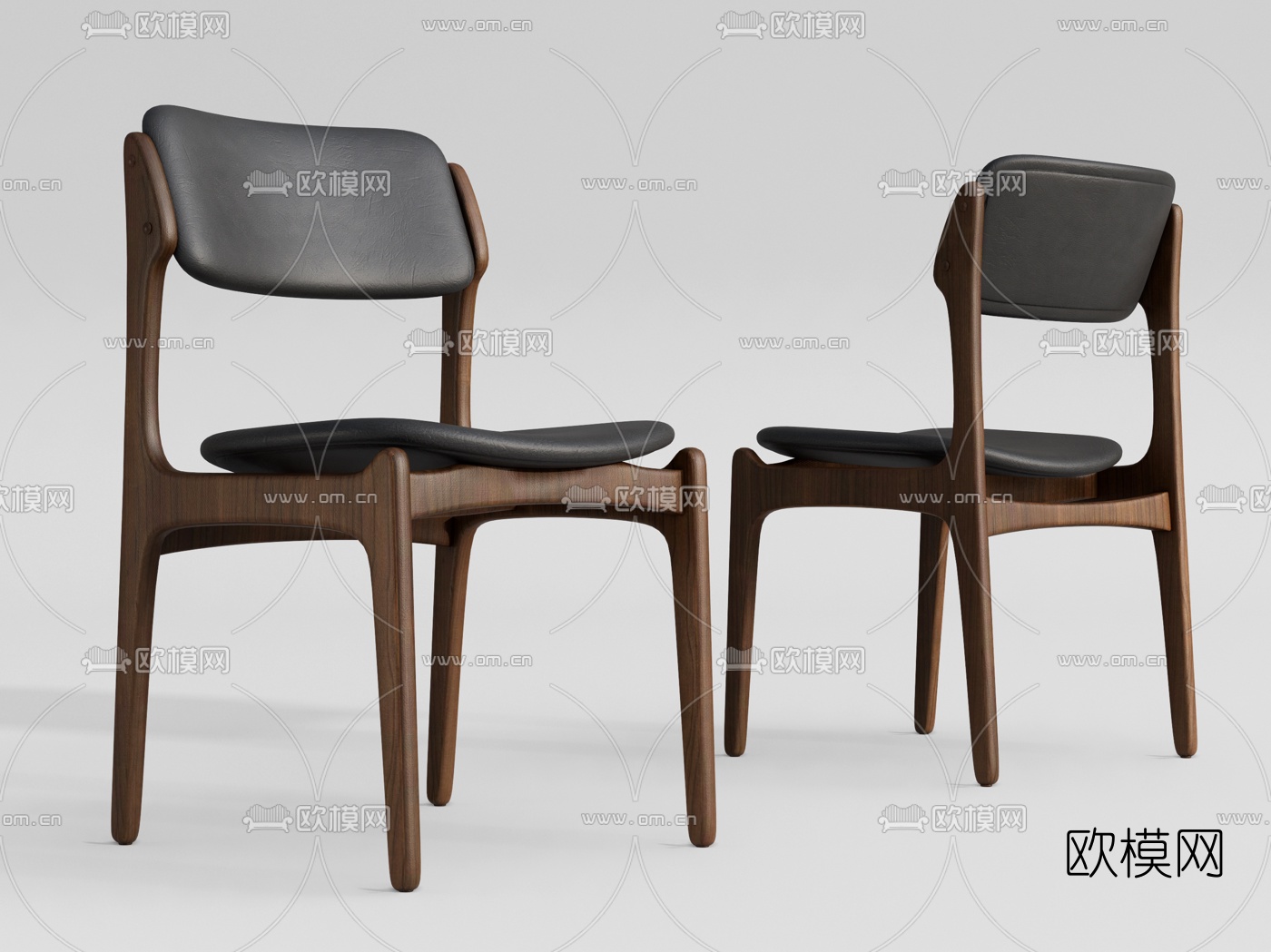 现代原木单椅su模型