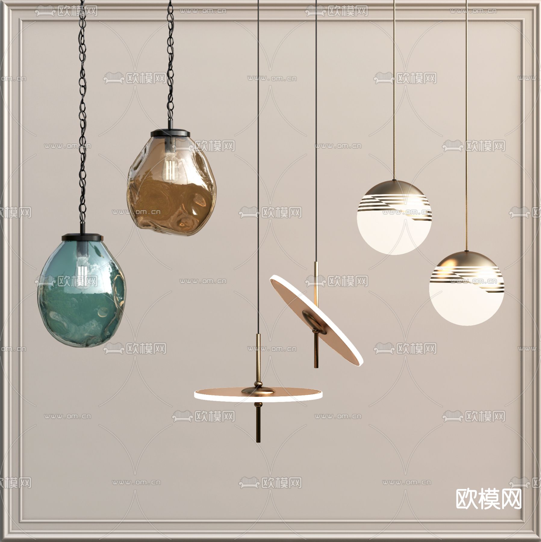 现代时尚吊灯su模型
