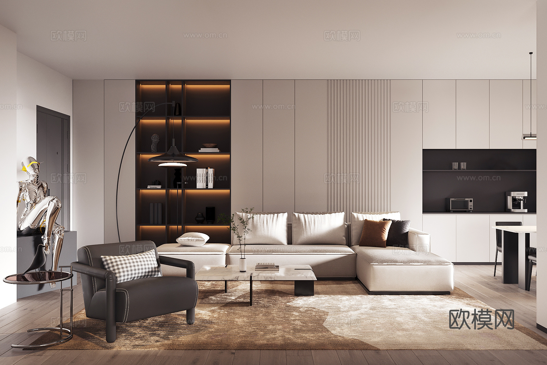 意式客餐厅3d模型下载（渲染图2）