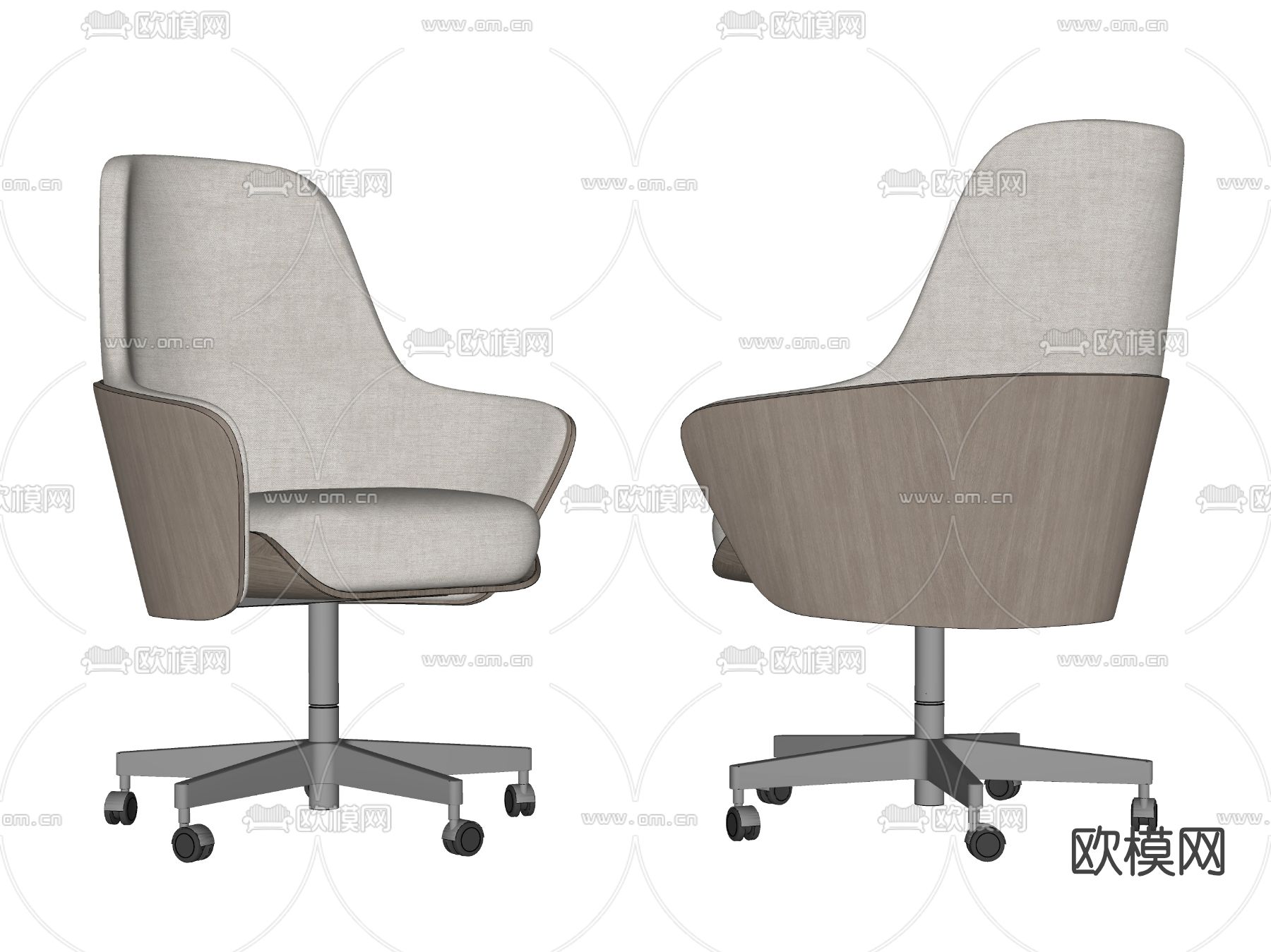 现代办公椅职员椅su模型下载（渲染图2）