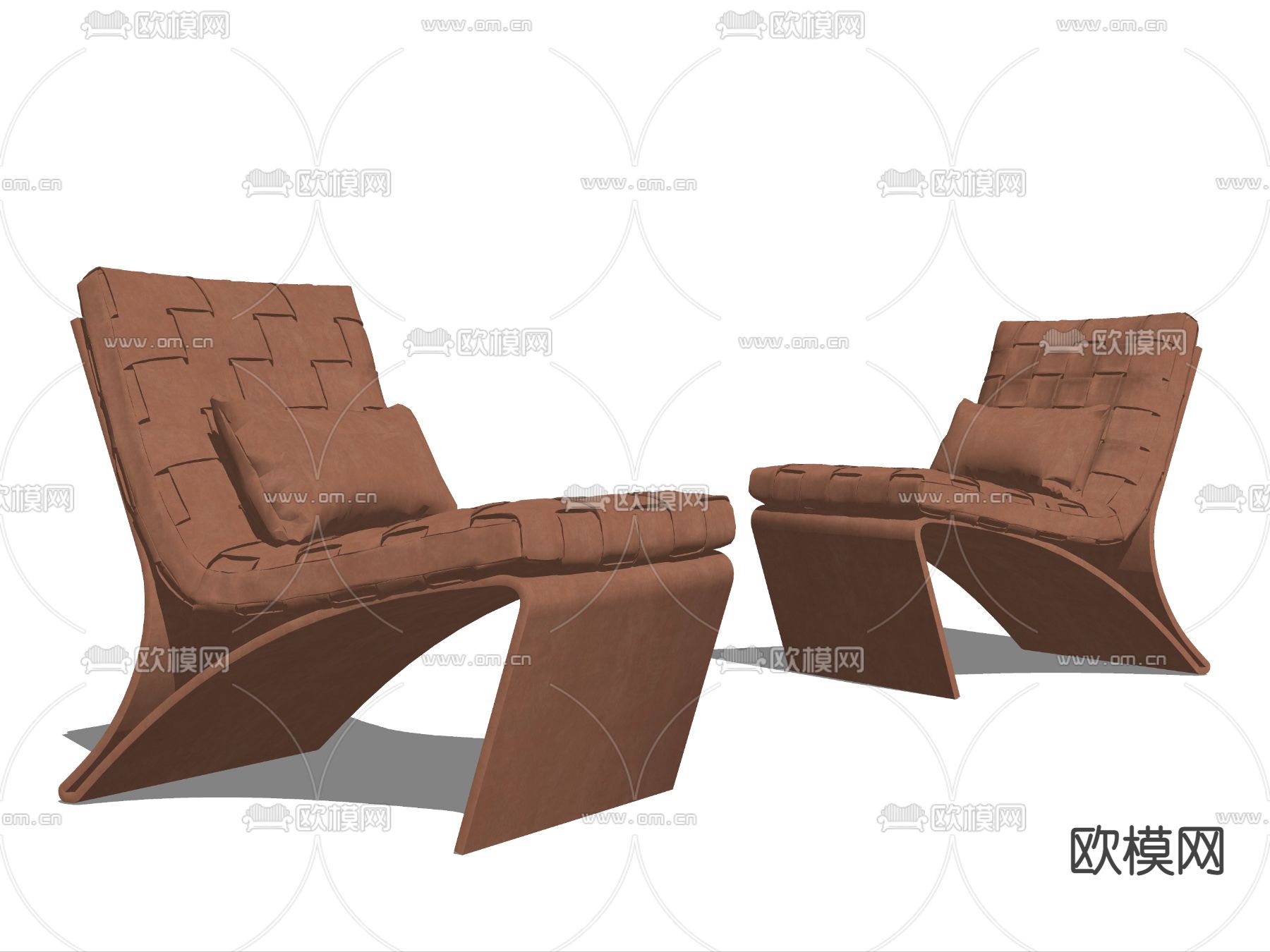 现代布艺休闲椅su模型