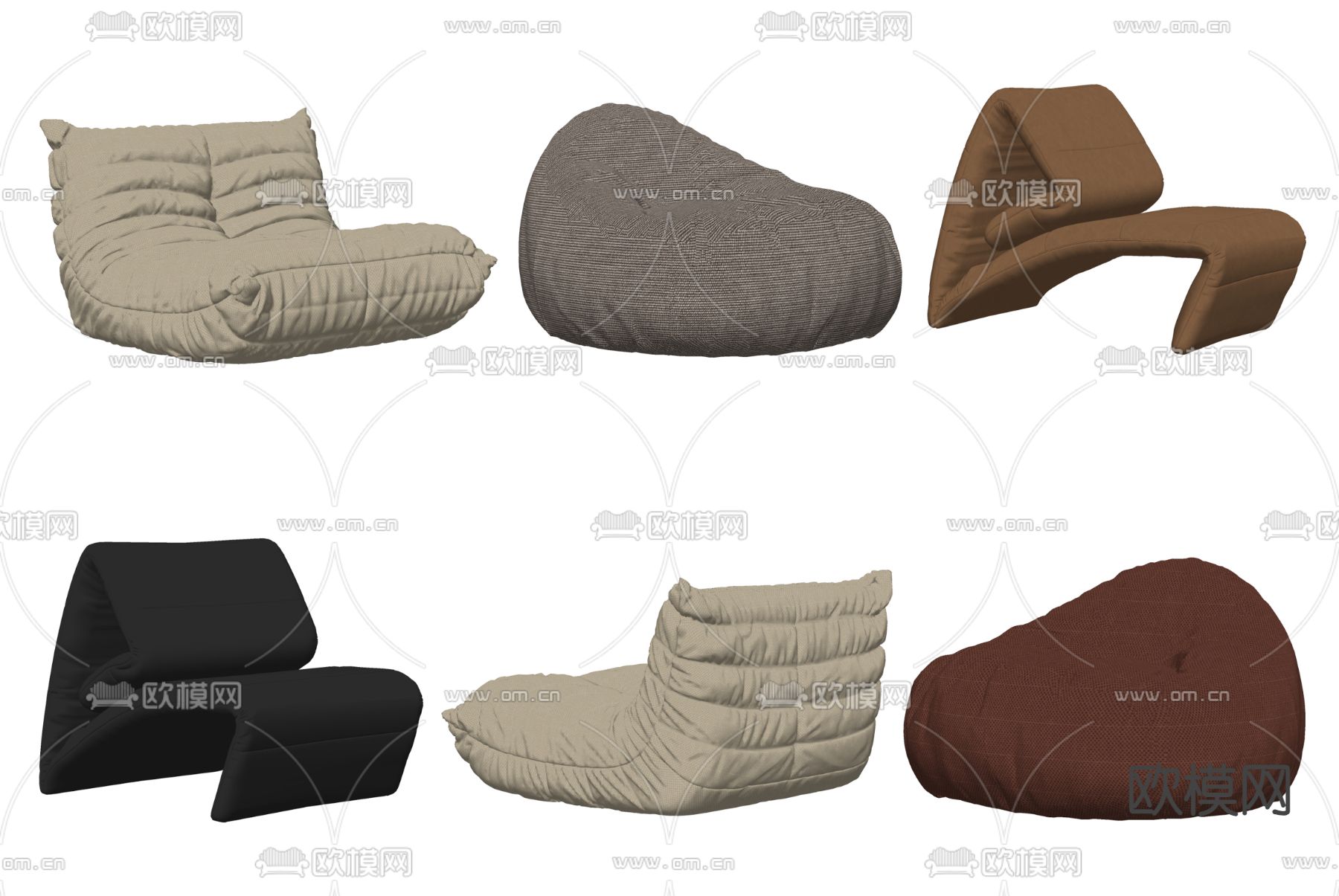 现代懒人沙发 休闲沙发su模型