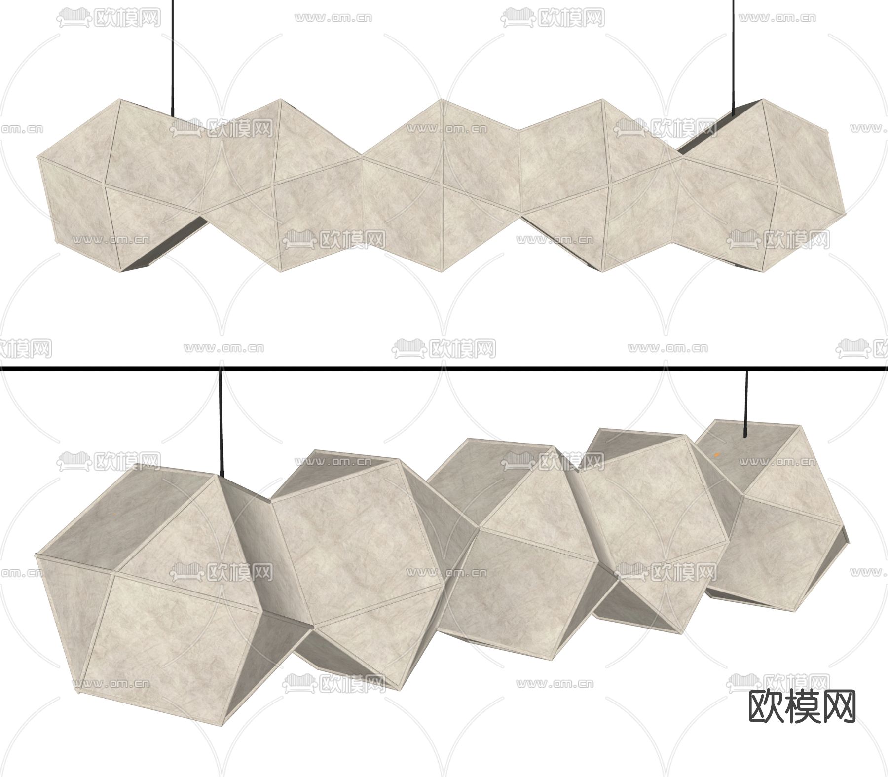 侘寂风吊灯su模型下载（渲染图2）