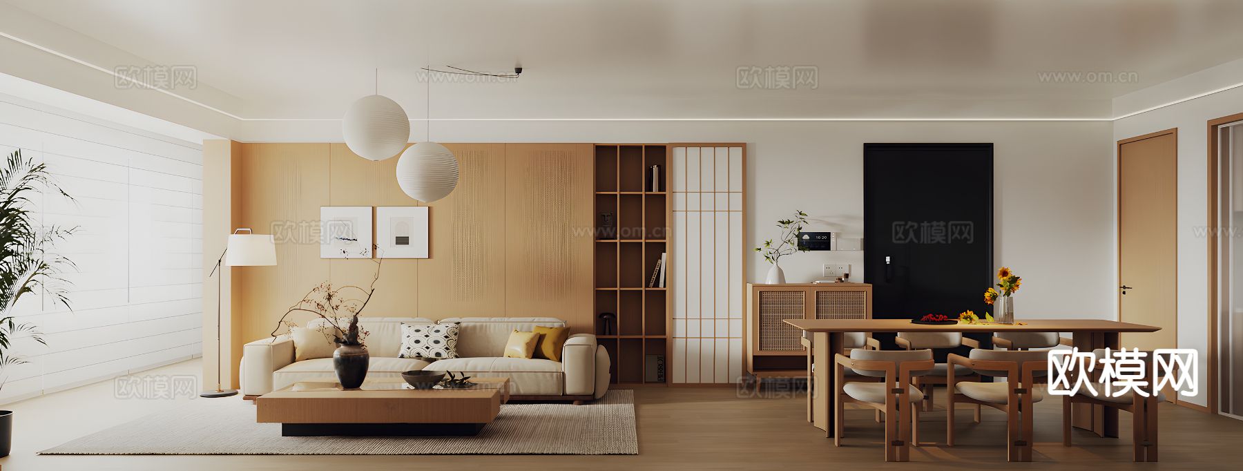 日式客餐厅3d模型下载