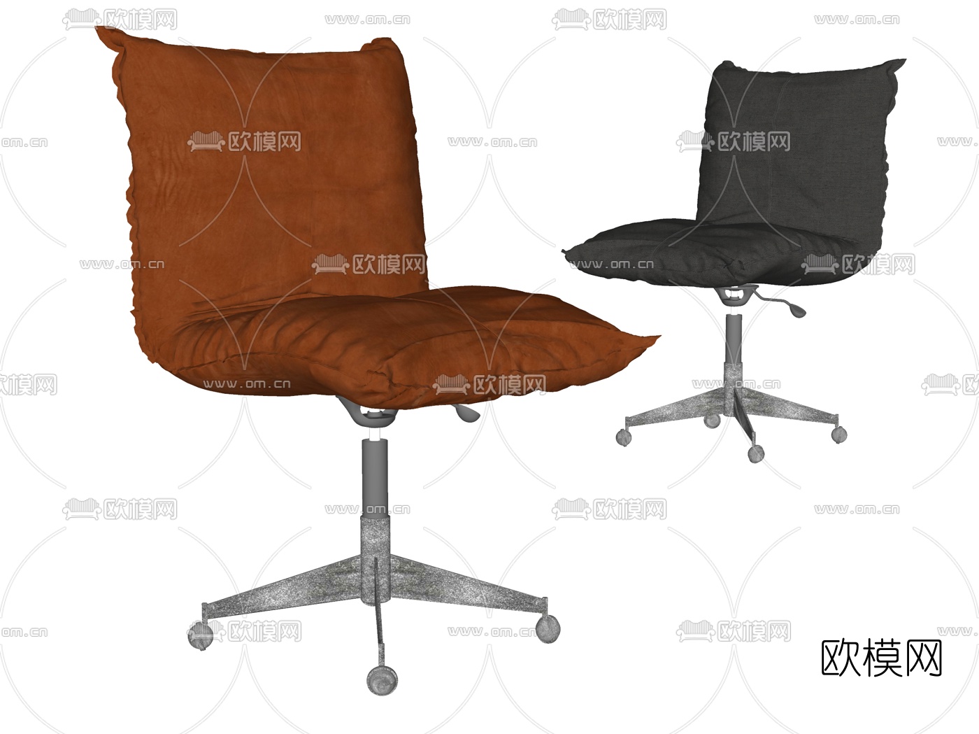现代旋转办公椅su模型下载（渲染图2）