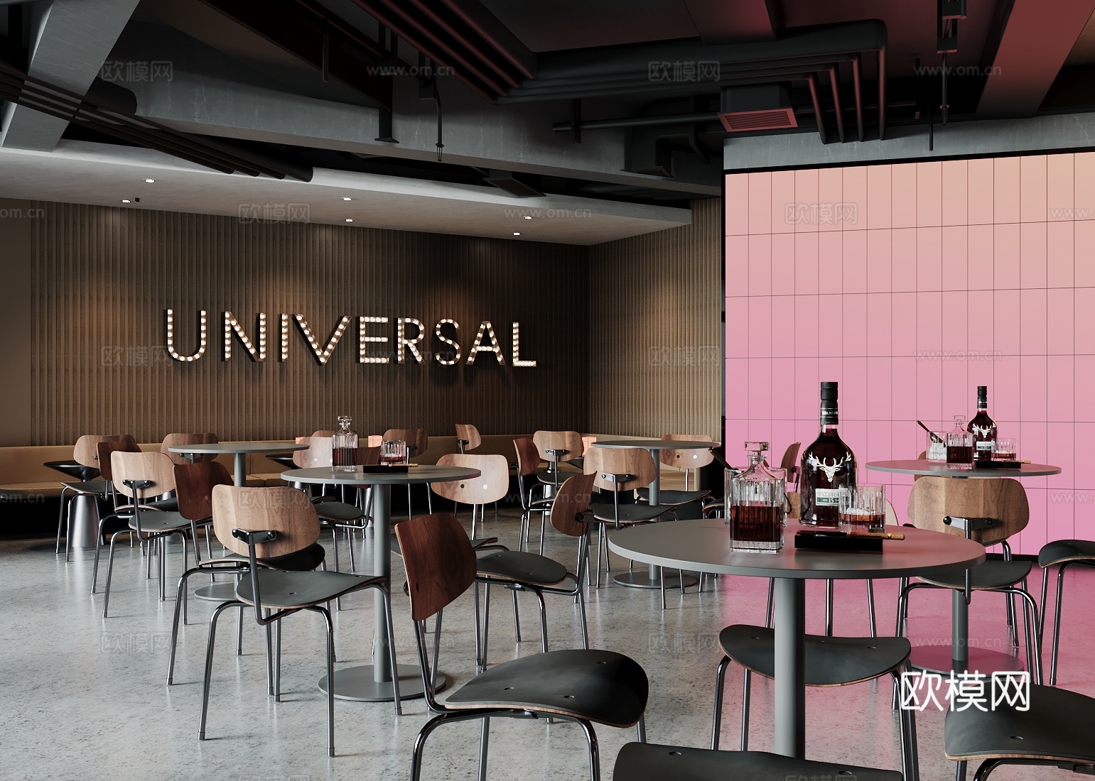 工业风酒吧 清吧 酒馆3d模型下载（渲染图1）