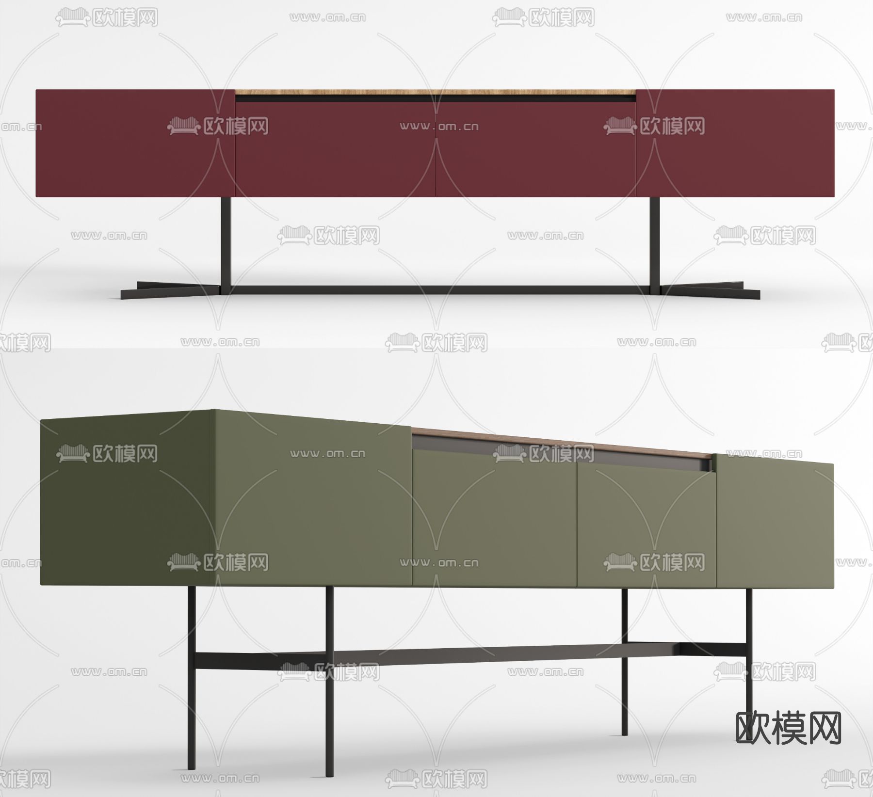 现代电视柜su模型