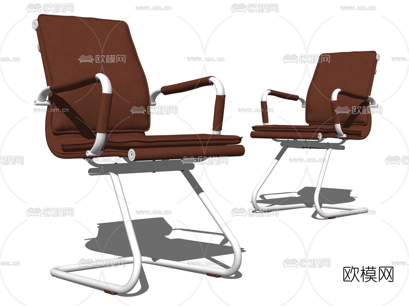 现代皮革办公椅su模型